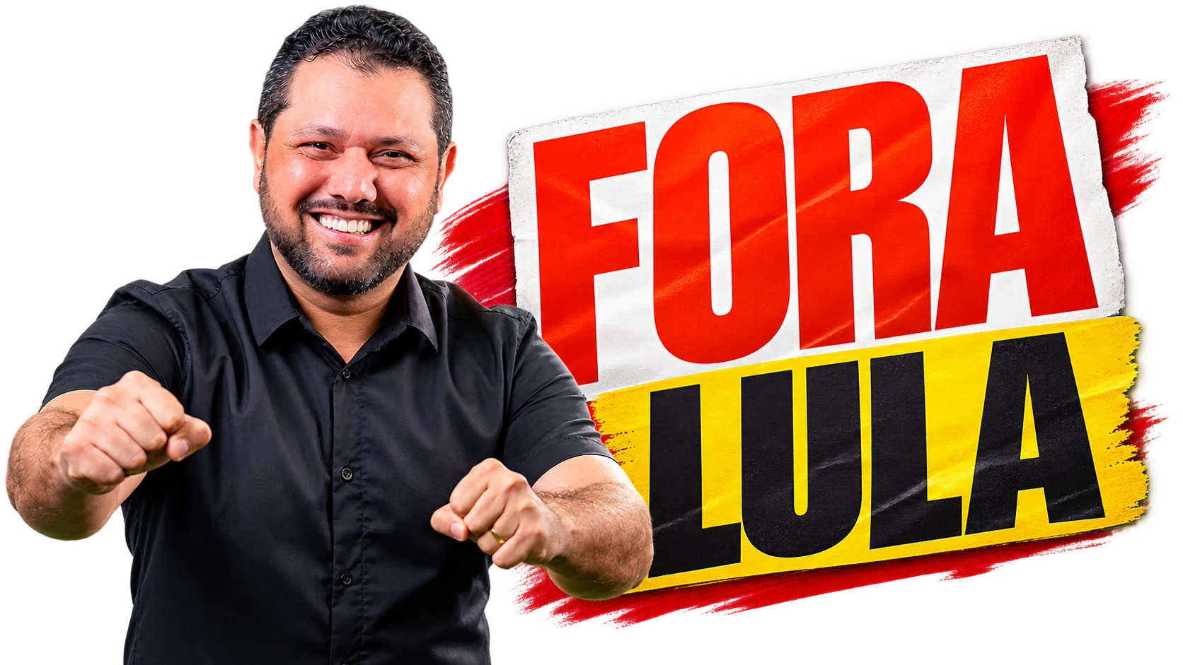 João Marcos Luz com a mensagem Fora Lula